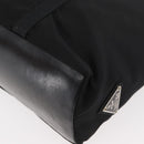 PRADA Tote Bag Nylon Black Silver Auth kk655-14