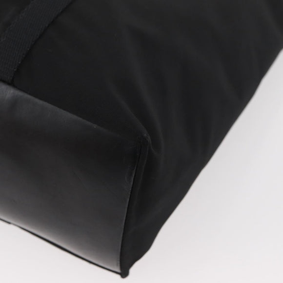 PRADA Tote Bag Nylon Black Silver Auth kk655