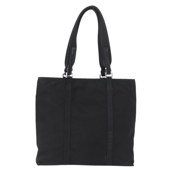 PRADA Tote Bag Nylon Black Silver Auth kk655