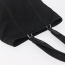 PRADA Tote Bag Nylon Black Silver Auth kk655-6