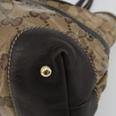 GUCCI GG Crystal Hand Bag Beige Gold 223964 Auth kk656-9