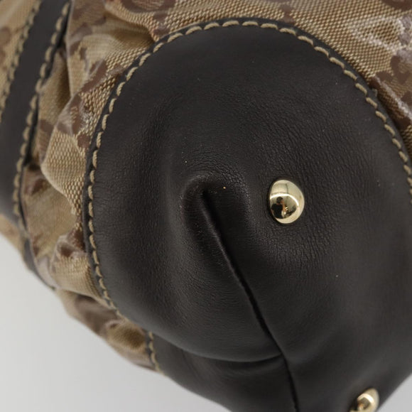 GUCCI GG Crystal Hand Bag Beige Gold 223964 Auth kk656