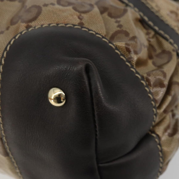 GUCCI GG Crystal Hand Bag Beige Gold 223964 Auth kk656