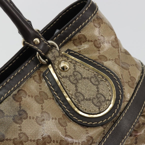 GUCCI GG Crystal Hand Bag Beige Gold 223964 Auth kk656
