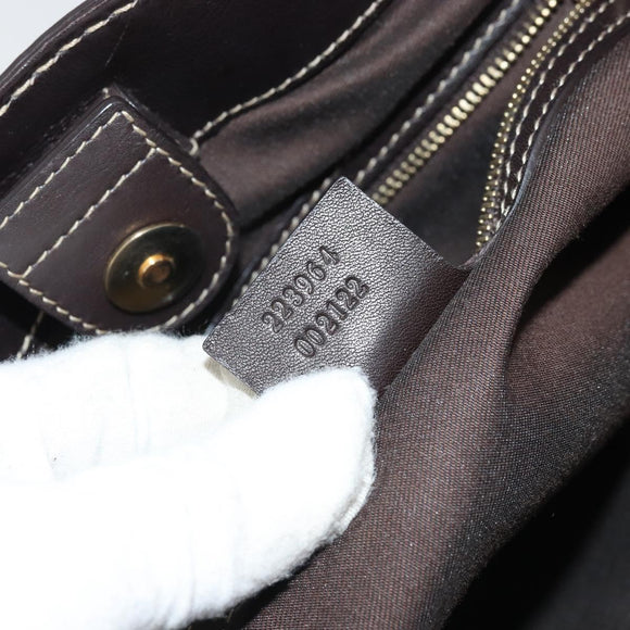 GUCCI GG Crystal Hand Bag Beige Gold 223964 Auth kk656