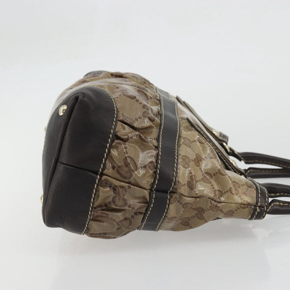 GUCCI GG Crystal Hand Bag Beige Gold 223964 Auth kk656