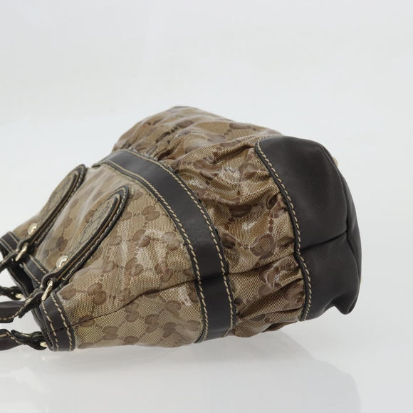 GUCCI GG Crystal Hand Bag Beige Gold 223964 Auth kk656