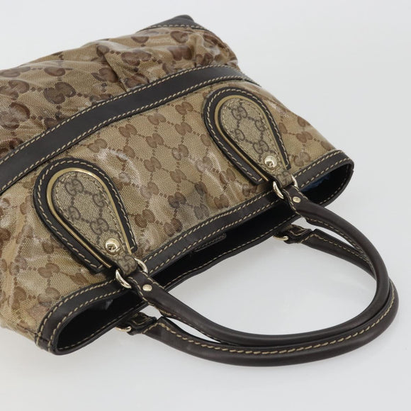 GUCCI GG Crystal Hand Bag Beige Gold 223964 Auth kk656