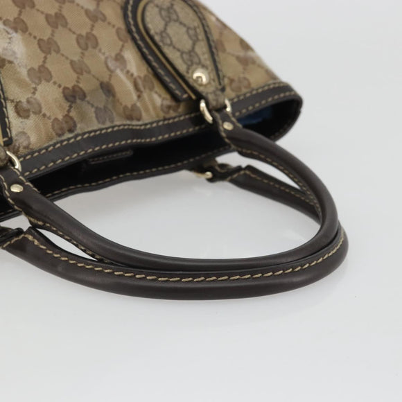 GUCCI GG Crystal Hand Bag Beige Gold 223964 Auth kk656