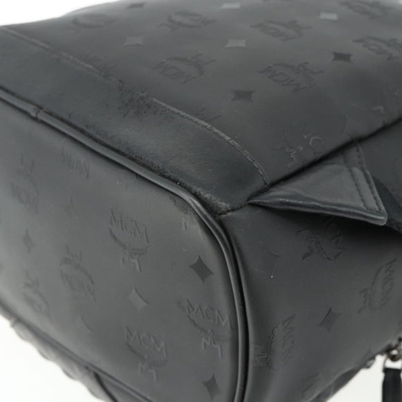MCM Vicetos Logogram Backpack PVC Black Auth kk657A