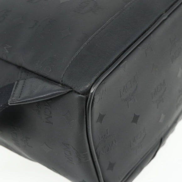 MCM Vicetos Logogram Backpack PVC Black Auth kk657A