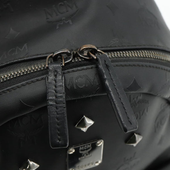 MCM Vicetos Logogram Backpack PVC Black Auth kk657A