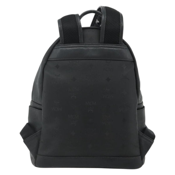 MCM Vicetos Logogram Backpack PVC Black Auth kk657A