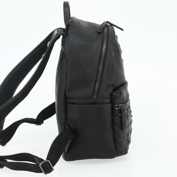 MCM Vicetos Logogram Backpack PVC Black Auth kk657A