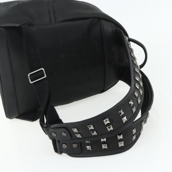 MCM Vicetos Logogram Backpack PVC Black Auth kk657A