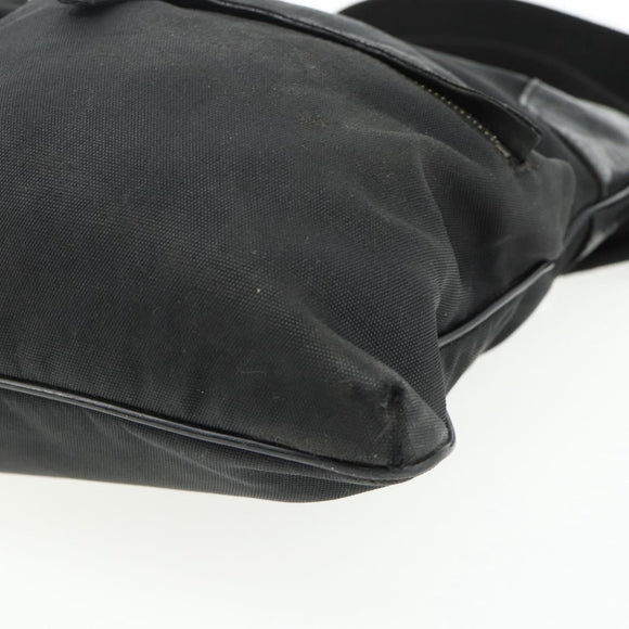 GUCCI Shoulder Bag Canvas Black Silver 169937 Auth kk663