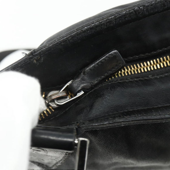 GUCCI Shoulder Bag Canvas Black Silver 169937 Auth kk663