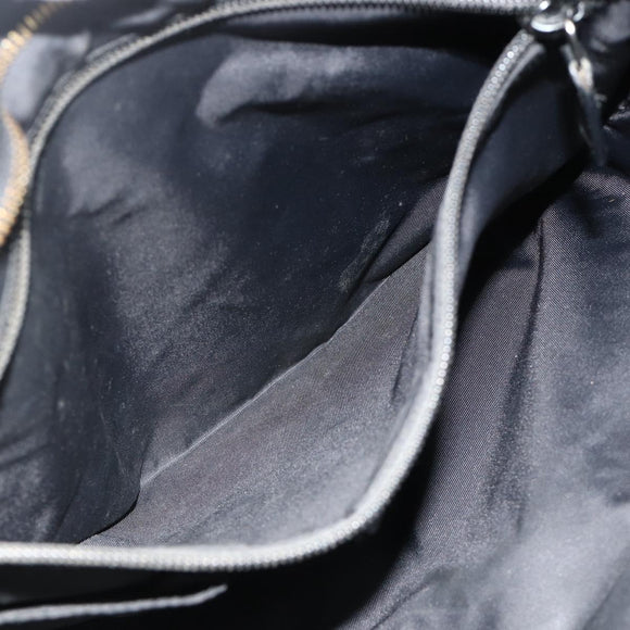GUCCI Shoulder Bag Canvas Black Silver 169937 Auth kk663
