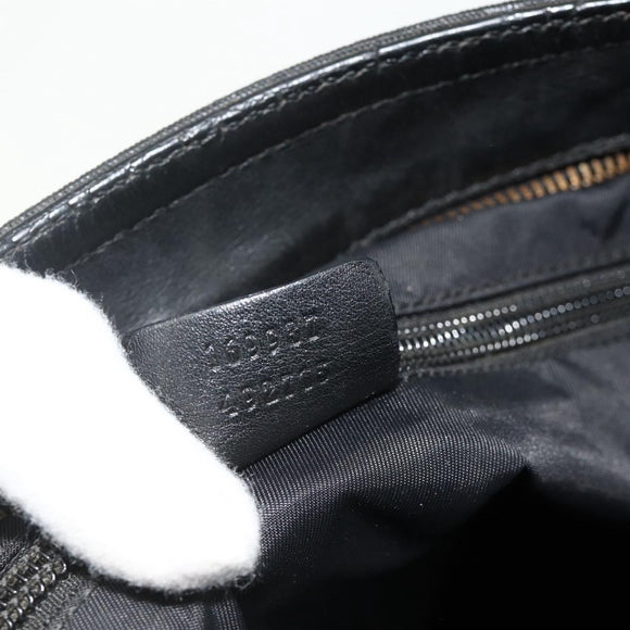 GUCCI Shoulder Bag Canvas Black Silver 169937 Auth kk663