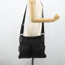 GUCCI Shoulder Bag Canvas Black Silver 169937 Auth kk663-24