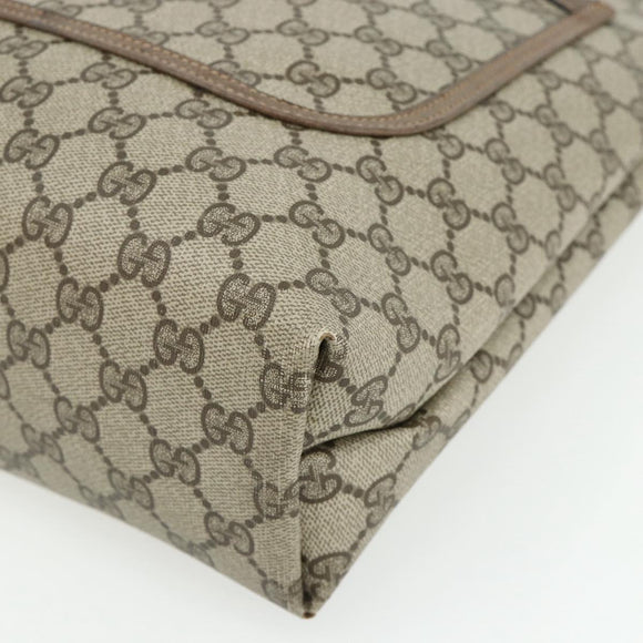 GUCCI GG Supreme Web Sherry Line Tote Bag PVC Beige Gold 39 02 003 Auth kk669A
