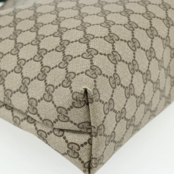 GUCCI GG Supreme Web Sherry Line Tote Bag PVC Beige Gold 39 02 003 Auth kk669A