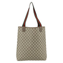GUCCI GG Supreme Web Sherry Line Tote Bag PVC Beige Gold 39 02 003 Auth kk669A-2