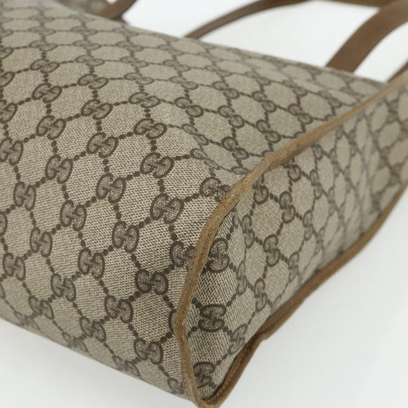 GUCCI GG Supreme Tote Bag PVC Beige Gold 40 02 998 Auth kk670