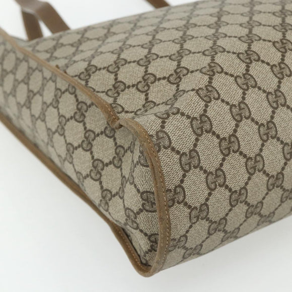 GUCCI GG Supreme Tote Bag PVC Beige Gold 40 02 998 Auth kk670