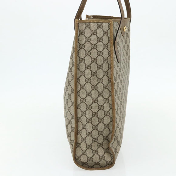 GUCCI GG Supreme Tote Bag PVC Beige Gold 40 02 998 Auth kk670