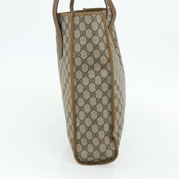 GUCCI GG Supreme Tote Bag PVC Beige Gold 40 02 998 Auth kk670