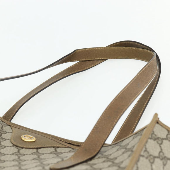 GUCCI GG Supreme Tote Bag PVC Beige Gold 40 02 998 Auth kk670