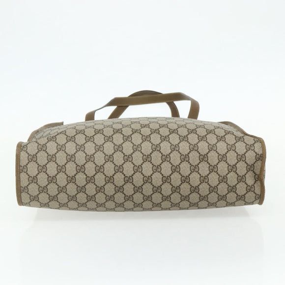 GUCCI GG Supreme Tote Bag PVC Beige Gold 40 02 998 Auth kk670