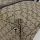 GUCCI GG Supreme Tote Bag PVC Beige Zilver 114595 Auth kk671-9