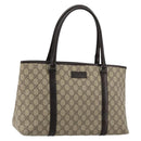 GUCCI GG Supreme Tote Bag PVC Beige Zilver 114595 Auth kk671-1