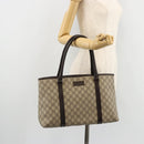 GUCCI GG Supreme Tote Bag PVC Beige Zilver 114595 Auth kk671-23