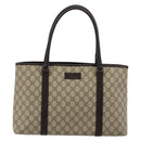GUCCI GG Supreme Tote Bag PVC Beige Zilver 114595 Auth kk671-13