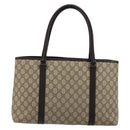GUCCI GG Supreme Tote Bag PVC Beige Zilver 114595 Auth kk671-2