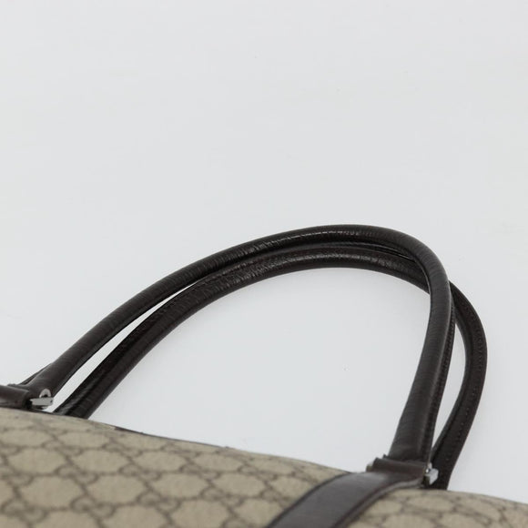 GUCCI GG Supreme Tote Bag PVC Beige Zilver 114595 Auth kk671