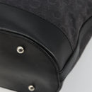 CELINE C Macadam Canvas Tote Bag Black Silver Auth kk672-9