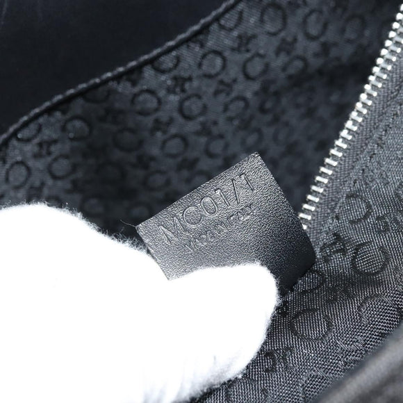 CELINE C Macadam Canvas Tote Bag Black Silver Auth kk672