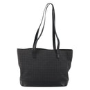 CELINE C Macadam Canvas Tote Bag Black Silver Auth kk672-2