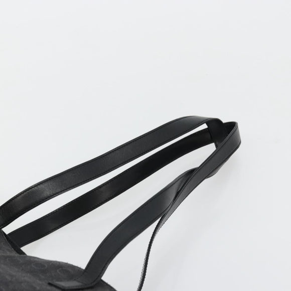 CELINE C Macadam Canvas Tote Bag Black Silver Auth kk672
