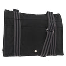 HERMES Fourre Tout Basses MM Shoulder Bag Cotton Black Silver Auth kk673-1