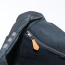 HERMES Fourre Tout Basses MM Shoulder Bag Cotton Black Silver Auth kk673-20