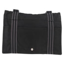 HERMES Fourre Tout Basses MM Shoulder Bag Cotton Black Silver Auth kk673-13