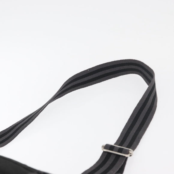 HERMES Fourre Tout Basses MM Shoulder Bag Cotton Black Silver Auth kk673