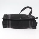 HERMES Fourre Tout Basses MM Shoulder Bag Cotton Black Silver Auth kk673-5