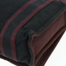 HERMES Fourre Tout Bassas PM Shoulder Bag Cotton Bordeaux Silver Auth kk674-12