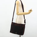 HERMES Fourre Tout Bassas PM Shoulder Bag Cotton Bordeaux Silver Auth kk674-22